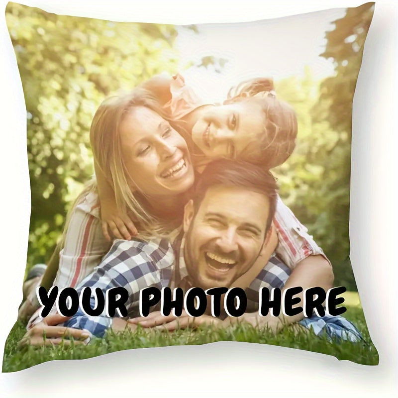 Custom Photo Pillowcase Polyester Single-Sided Print Zippered Washable Home Decor