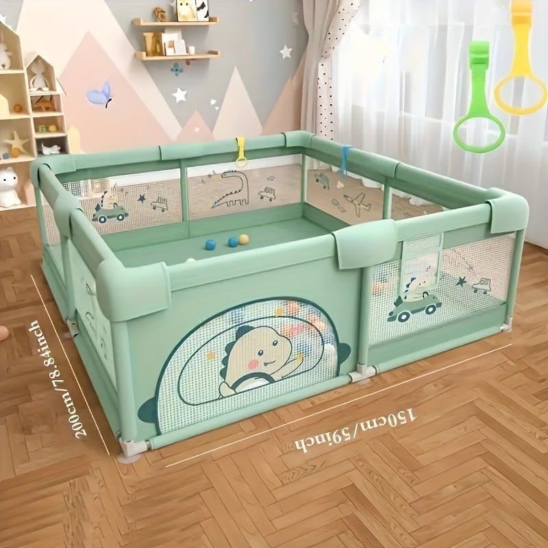 Маленький игровой загон для ежиков с воротами - Изготовлен из безсвинцовой пены, идеален для игр в помещении или на улице для маленьких детей, оснащен нескользящей основой и защитной перекладиной для дополнительной безопасности.