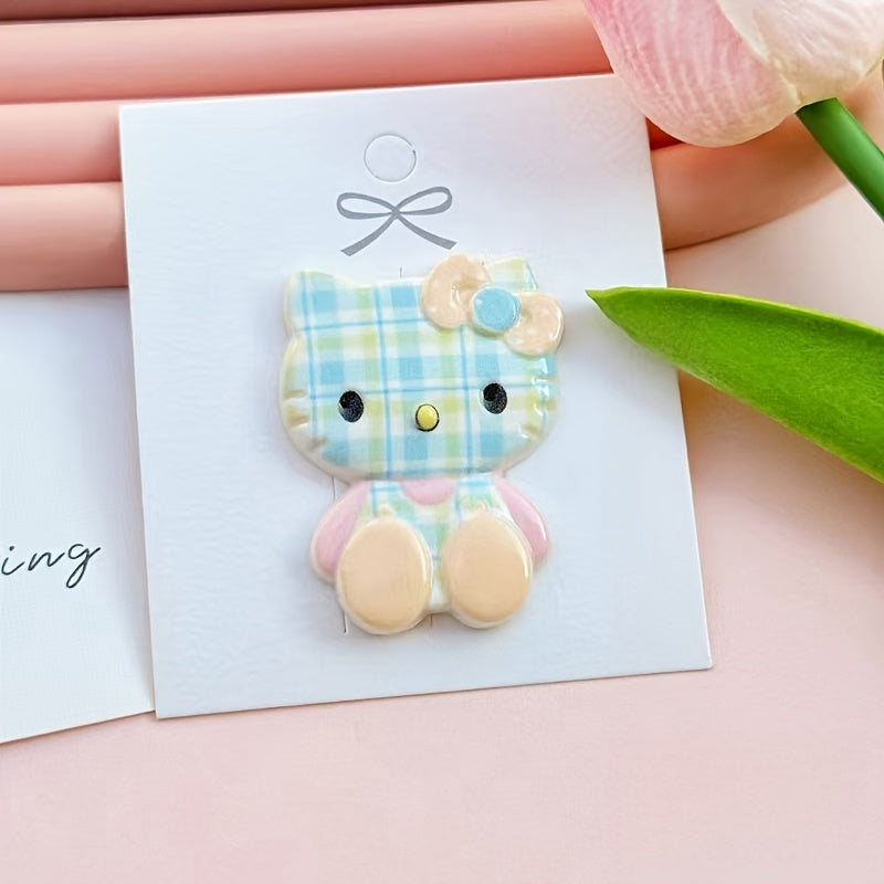 Unisex Acrylic Cartoon Hello Kitty Decoration Set for Crafts, Hair Clips, Shoes