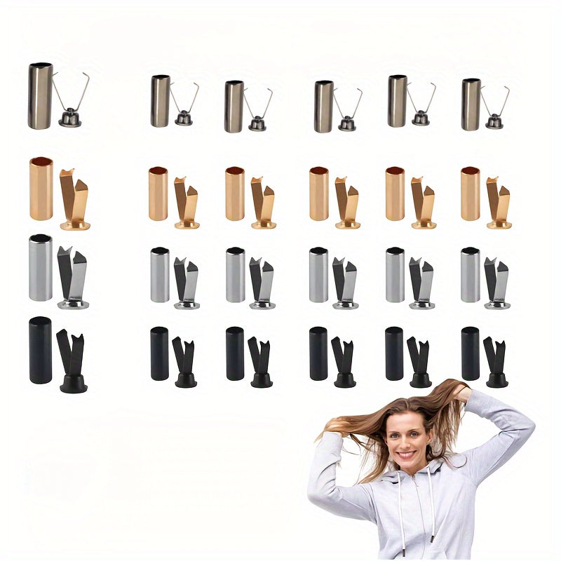 40 Pcs Metal Aglet Tips for Shoelaces and Drawstrings Stainless Steel