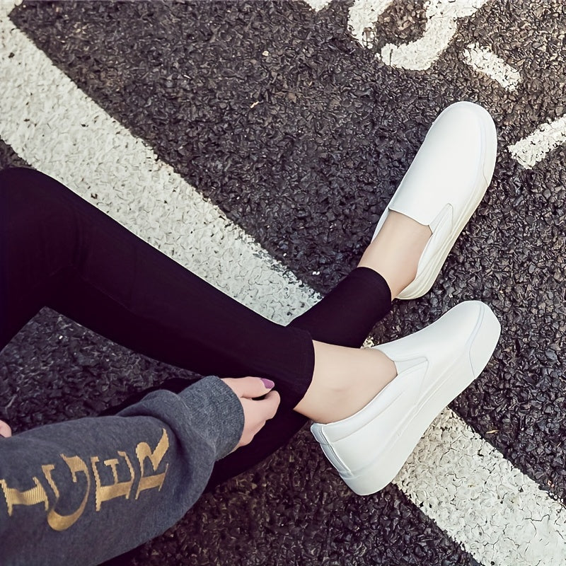 Women's Black Slip-On Loafers Casual Summer Shoes Rubber Sole