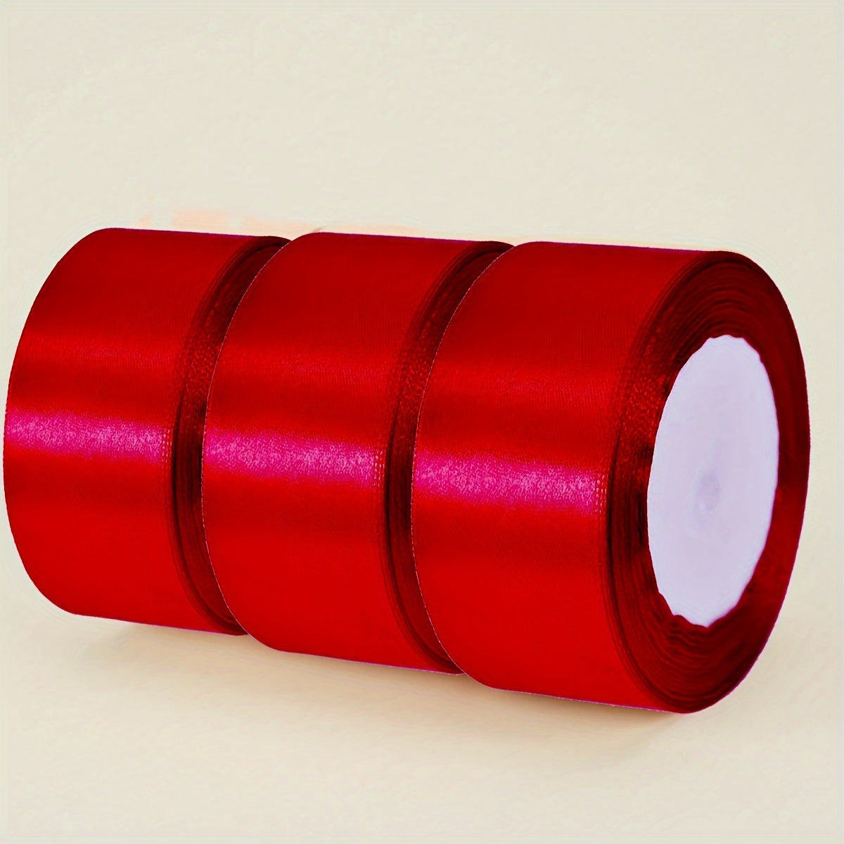 Satin Ribbon Pack 3 Pieces 4cm Wide 22m Long for Wedding Cake Decoration and DIY Crafts