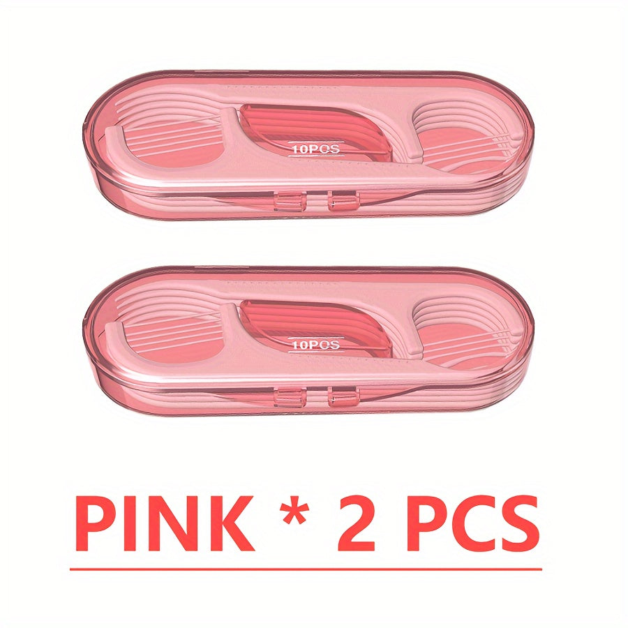 Double-Headed Dental Flosses with Toothpick Tips Pack of 10 Pink or White