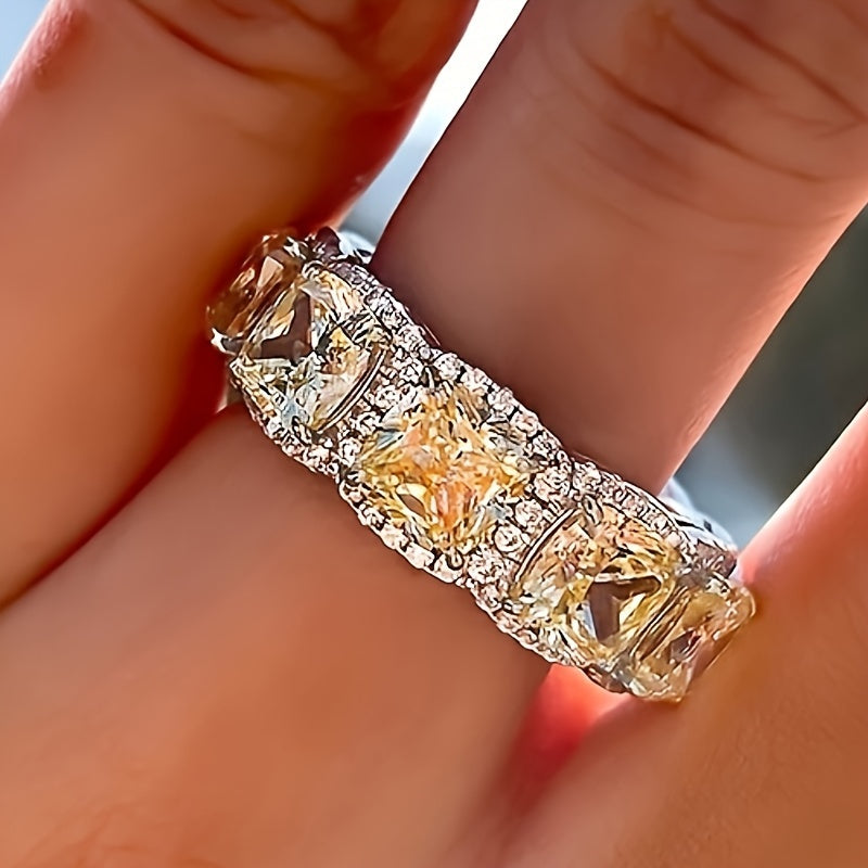 Yellow Gemstone Ring for Women, Simple Elegant Jewelry for Engagements and Gifts