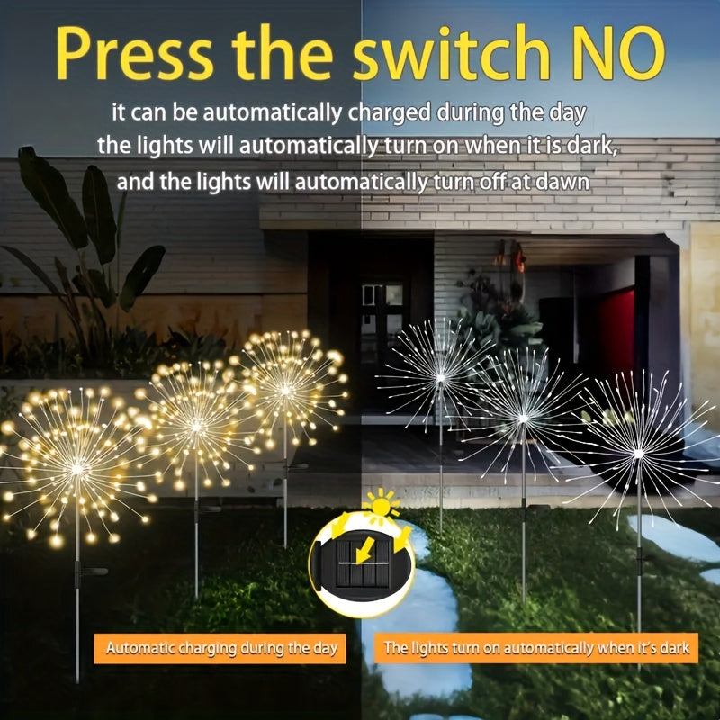 Solar Garden Lights IP65 Waterproof 8 Modes Solar Powered Pathway Outdoor Decoration