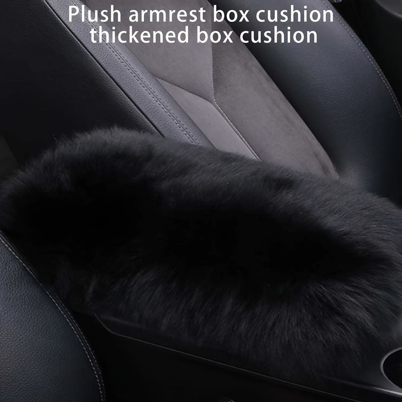 Rangli junli avtomobil o'rindig'i padchasi, universal moslik, sintetik jun, hashamatli