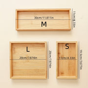 Набор подносов из бамбукового дерева 3 размера для хранения, организации, декора дома