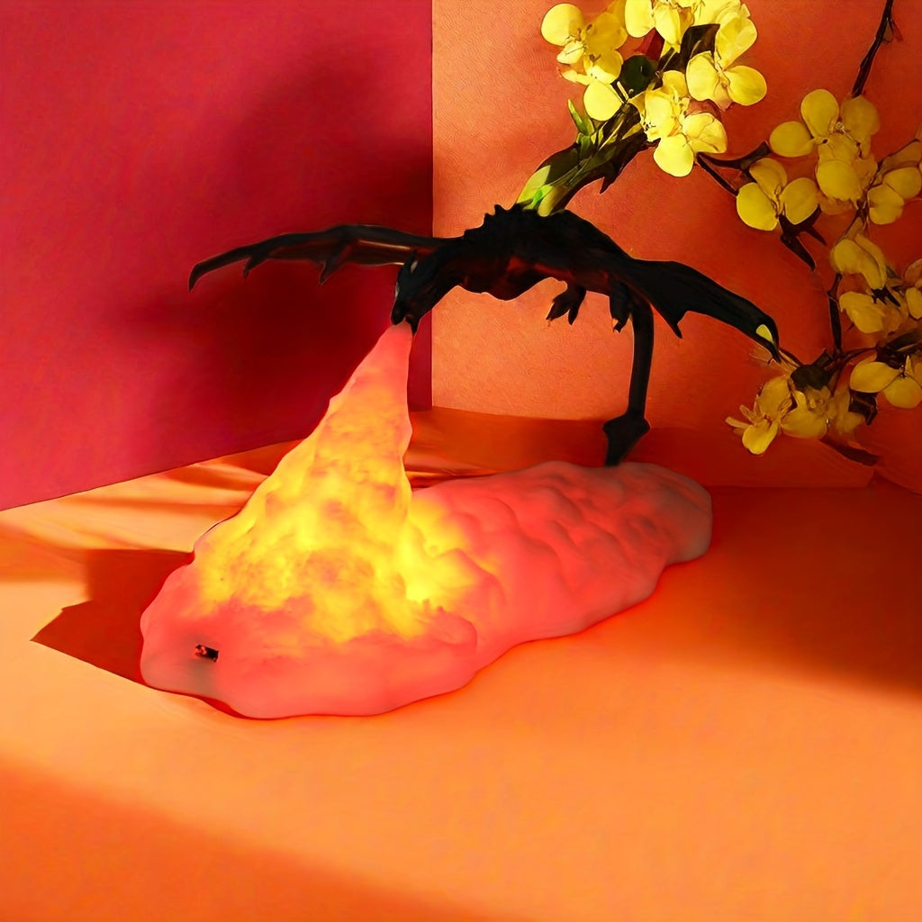 3D Printed Volcano Dragon Night Light for Bedroom or Office