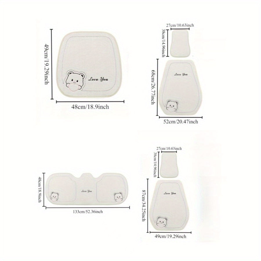 Summer Car Breathable Seat Cushion Set with Headrest and Waist Support