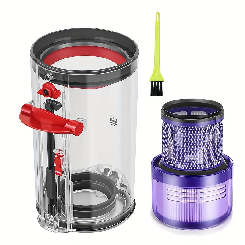 V11/V15/SV14/SV15/SV22 Changyutgich uchun HEPA filtr va tozalash cho'tkasi bilan chang qutisi almashtirish - #970050-01, #965443-01 qismlari bilan mos keladi, binafsha to'r filtr va yashil tozalashni o'z ichiga oladi