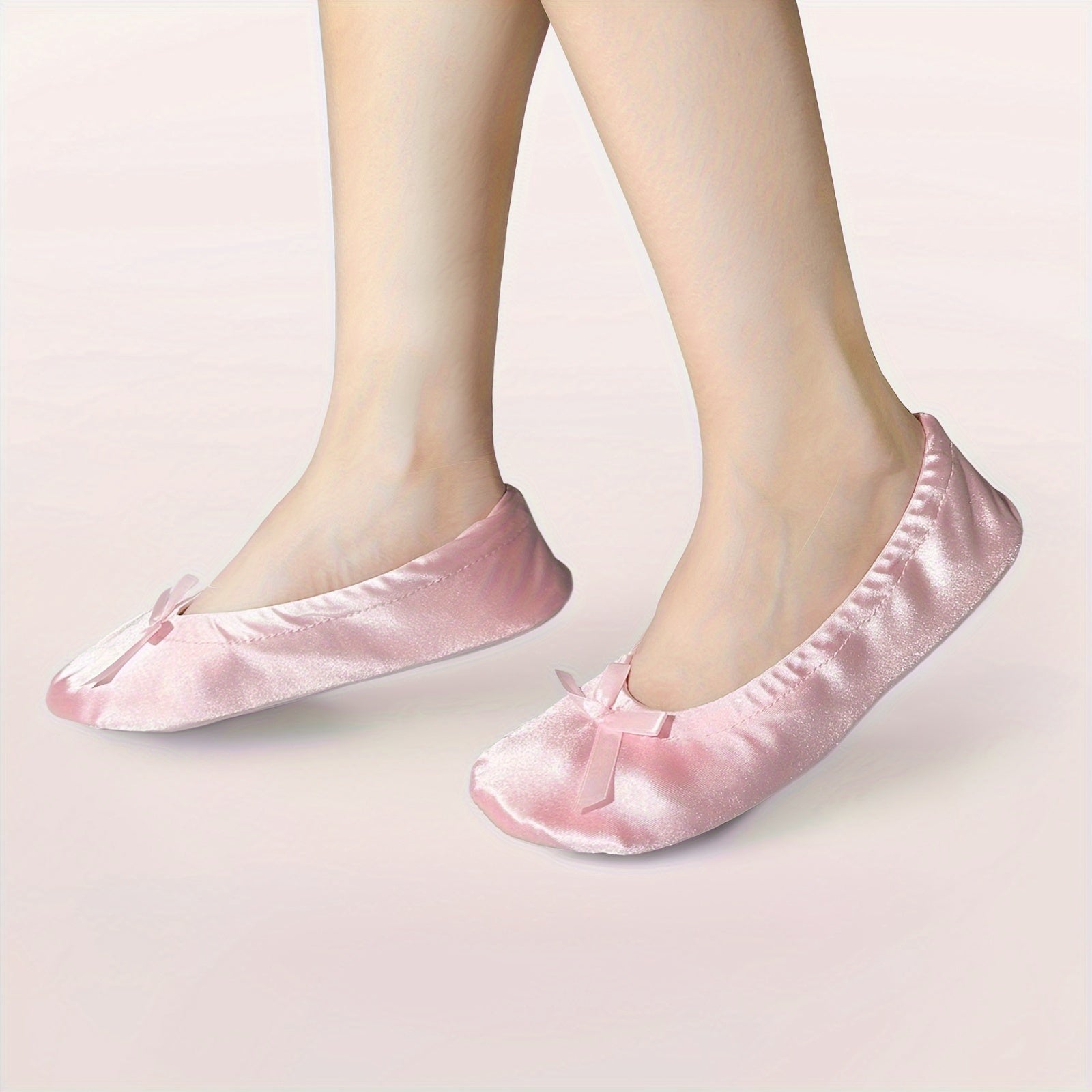 Women’s Slip-On Ballet Flats Light Gray Pink Beige White Indoor Shoes Comfortable Rounded Toe