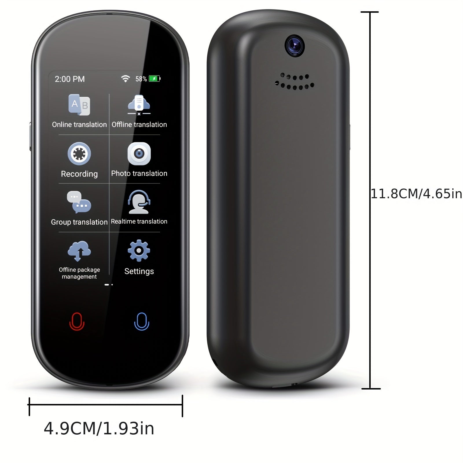 Smart Language Translator Device with Offline and Online Voice and Photo Translation for 138 Languages