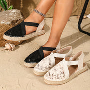 Women's Bohemian Flat Espadrille Sandals Woven Strap Summer Beach Shoes