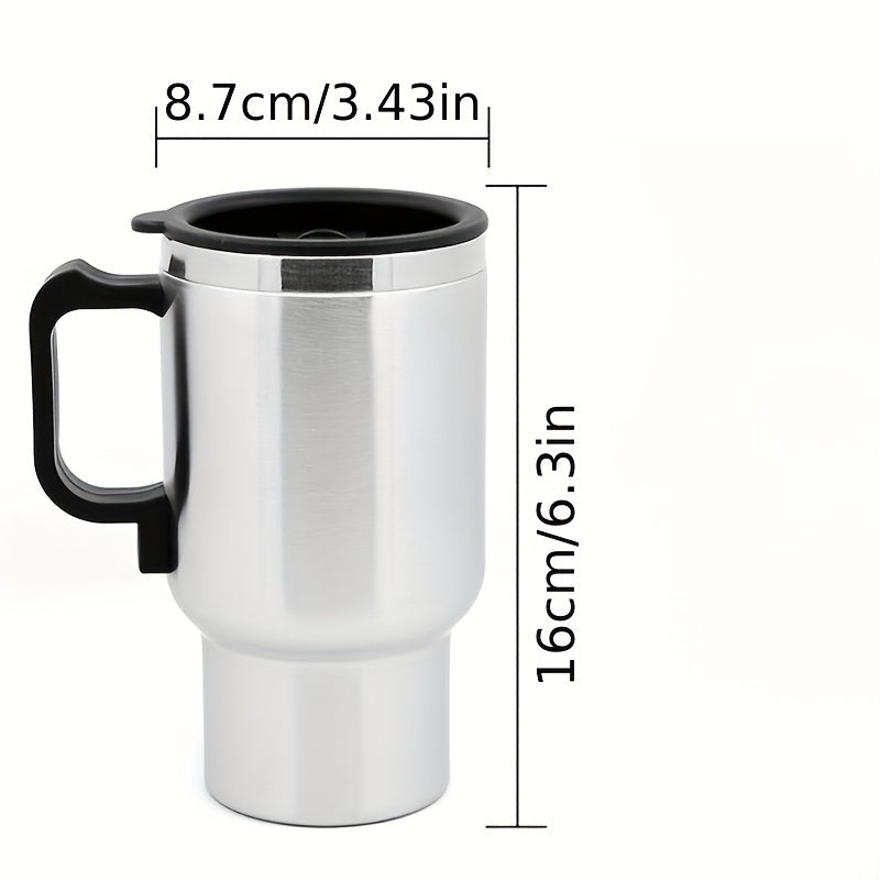 Stainless Steel 450ml Electric Heating Mug Car Travel Coffee Kettle