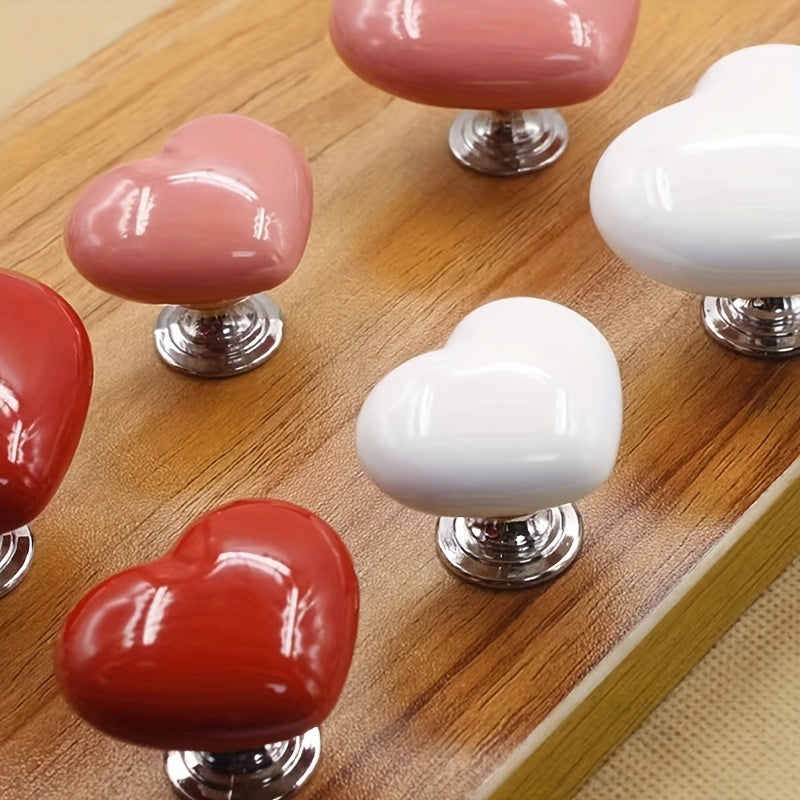 Creative Heart Shaped Toilet Tank Button Decorative Bathroom Accessory