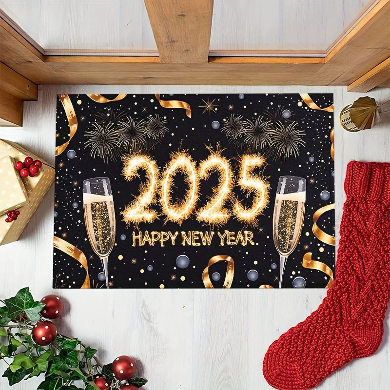 2025 yil uchun kvadrat shaklidagi polyester tolali mato, bayramona Champagne stakan bosimi bilan. Bu sirpanmaydigan mato mashinada yuviladi va kirish joylari, oshxona, mehmonxona, yotoqxonalar va hammomlar uchun ideal. U yengil, tozalash oson.