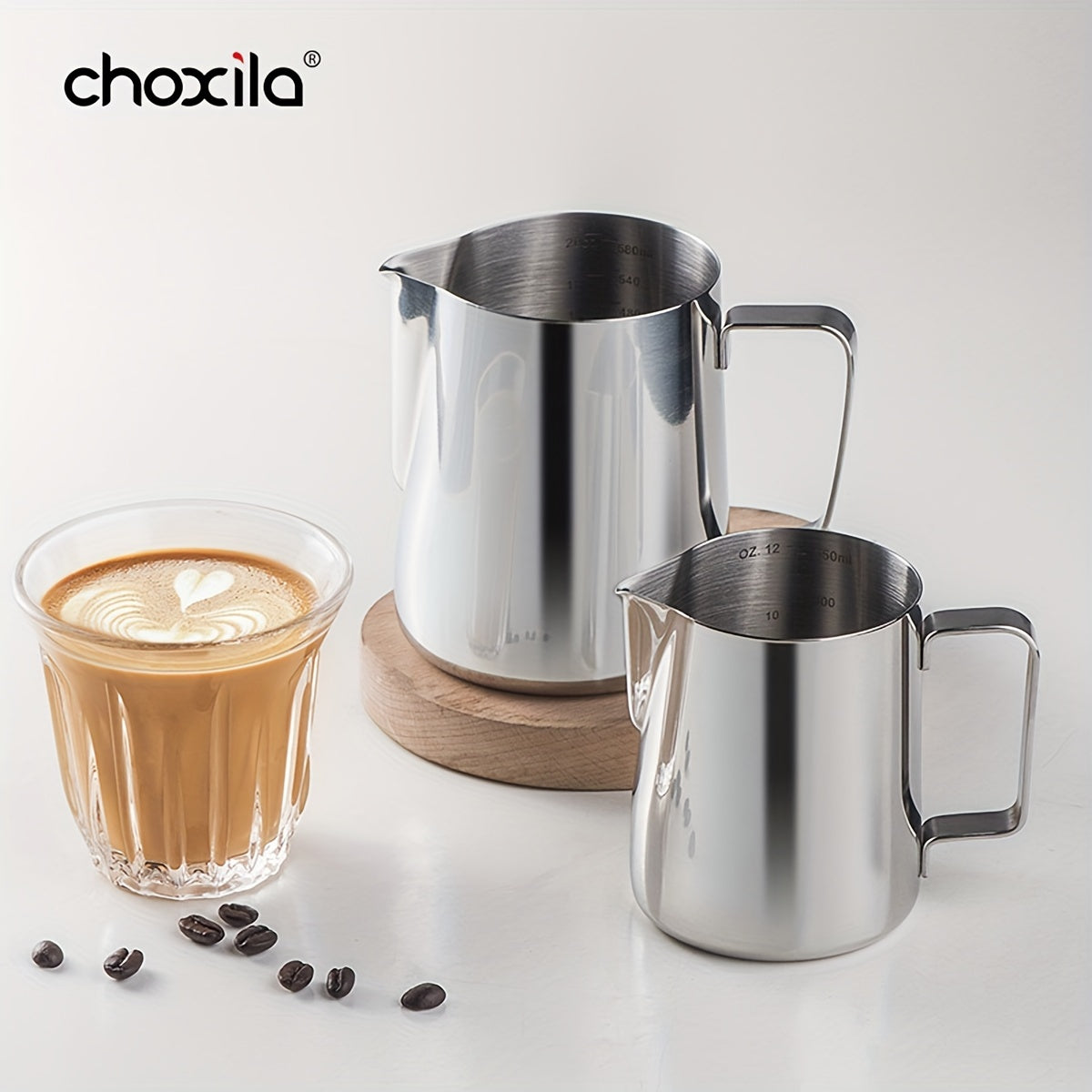 Stainless Steel Milk Frothing Pitcher 20oz Steaming Cup for Lattes and Cappuccinos