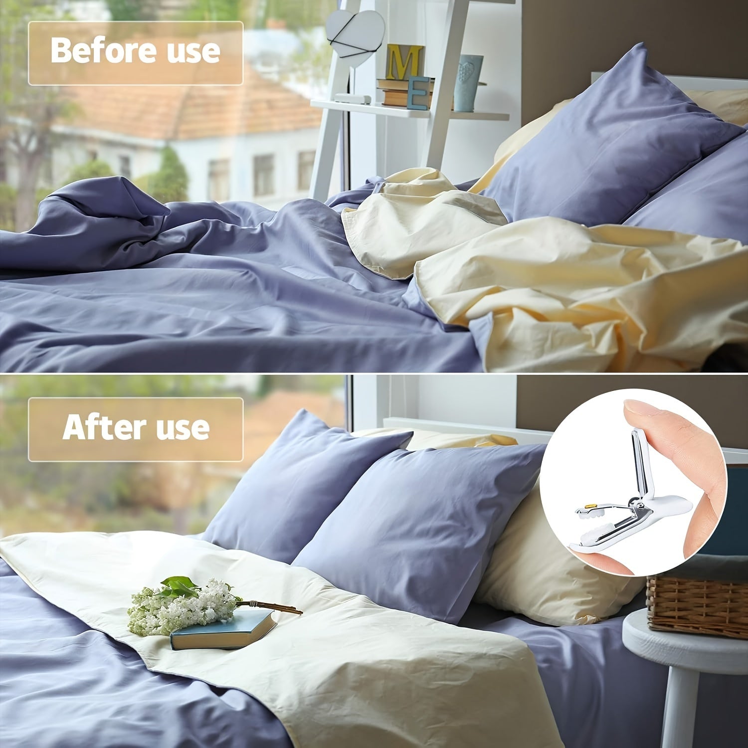 Set of 4 Comforter Clips Non-Slip Duvet Fasteners Hand Washable Bedding Grips