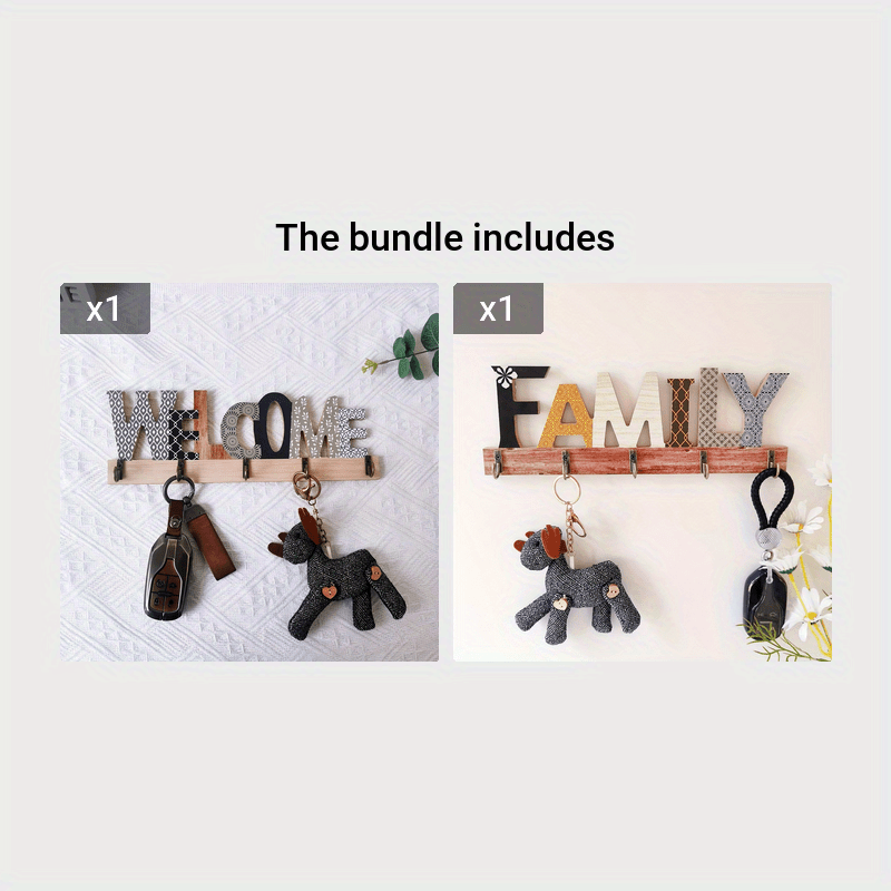 Letter Design Wall Key Holder for Door Hat Bag Housewarming Gift
