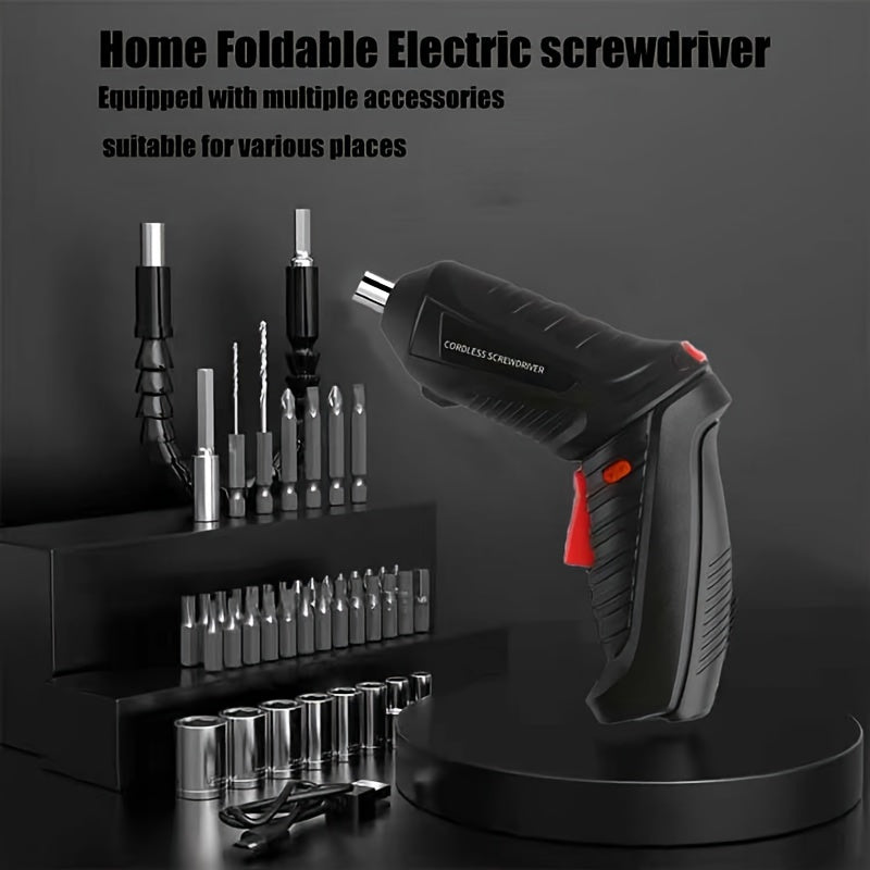 Electric Screwdriver Set with USB Rechargeable Lithium Battery Multi-Head Compatibility Strong Power and Precision