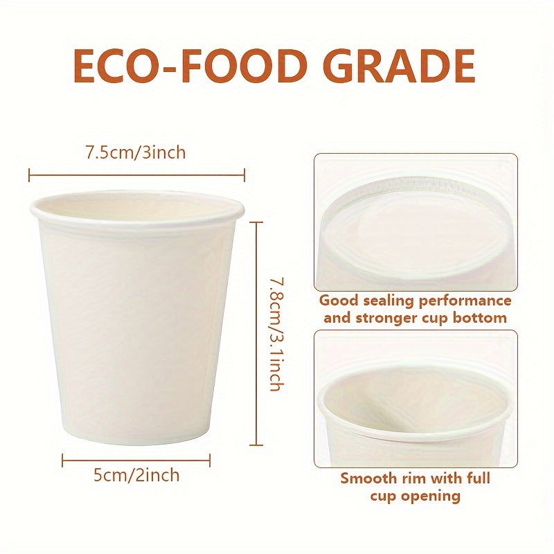 200ml White Disposable Paper Cups Pack of 40 for Hot Cold Drinks