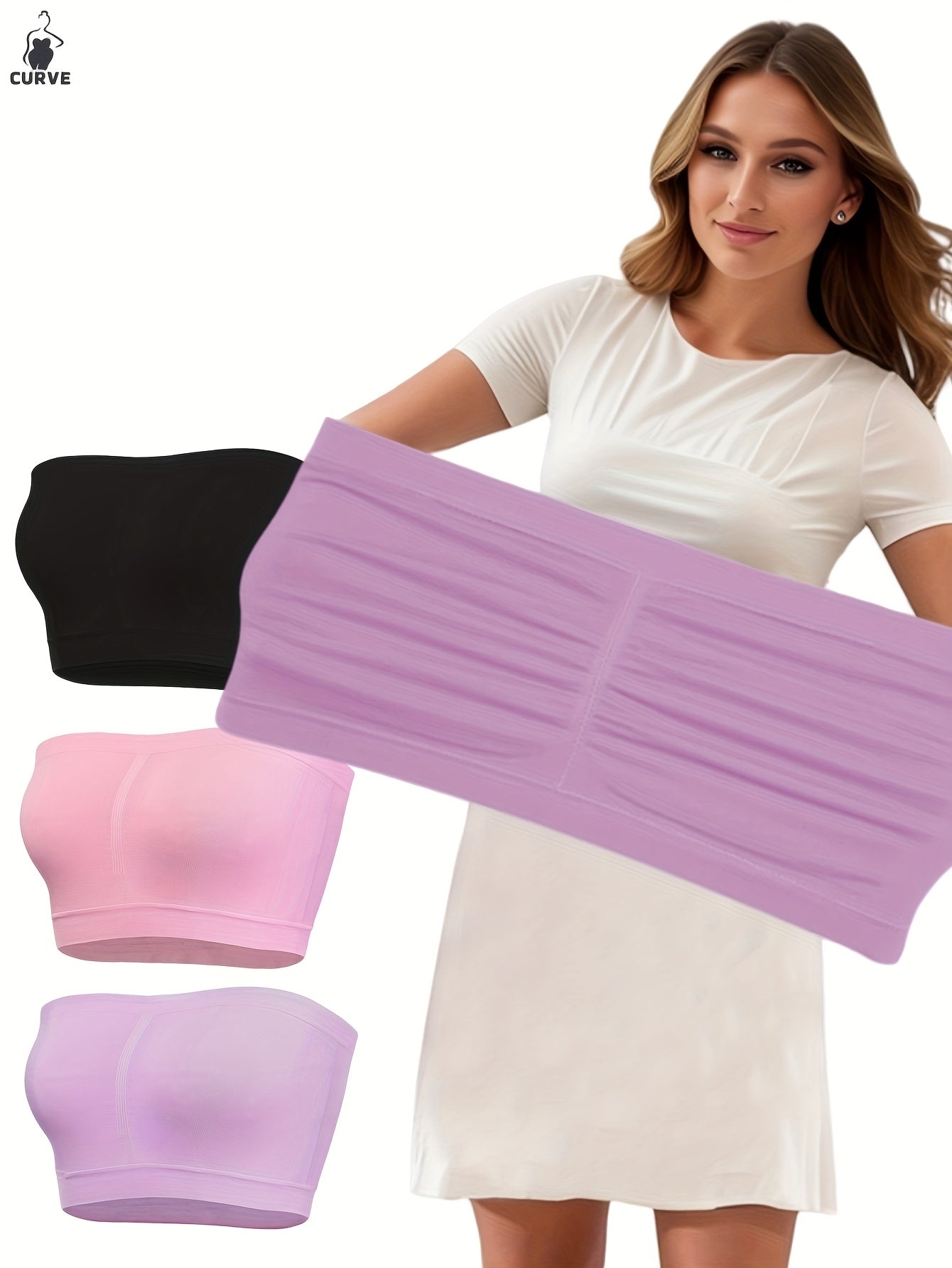 Women Seamless Wireless Strapless Sports Bras Yoga Fitness Medium Stretch