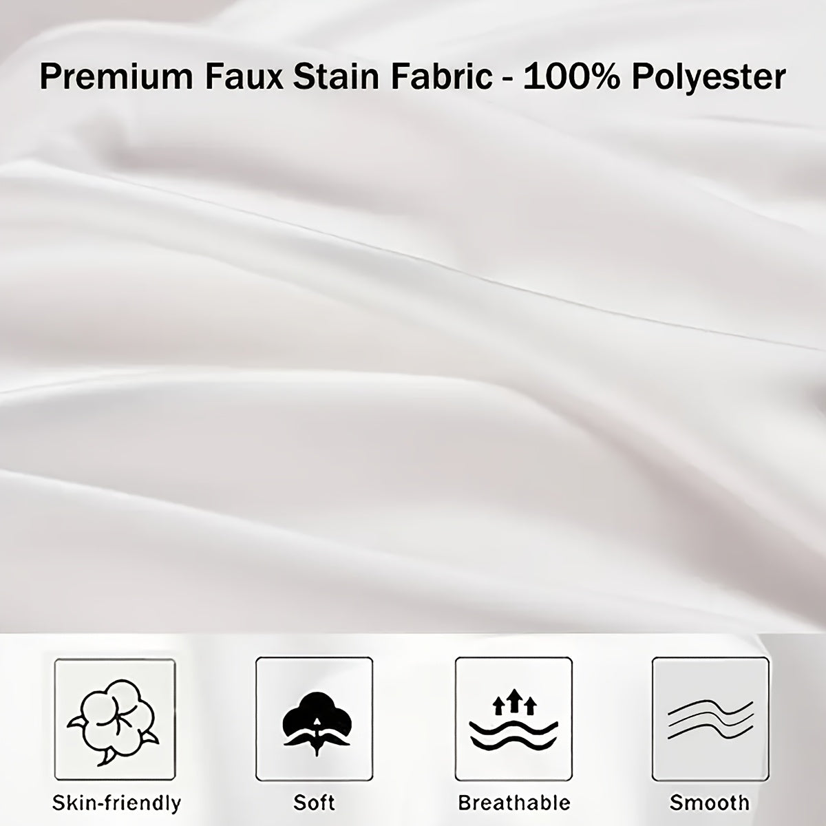 Silky Soft Satin Pillowcase Breathable Skin-Friendly Cooling Solid Colors