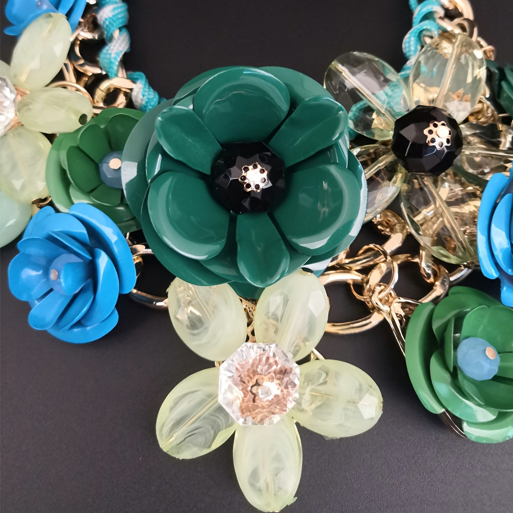 Collar con colgante floral bohemio para mujer, joyería elegante de declaración