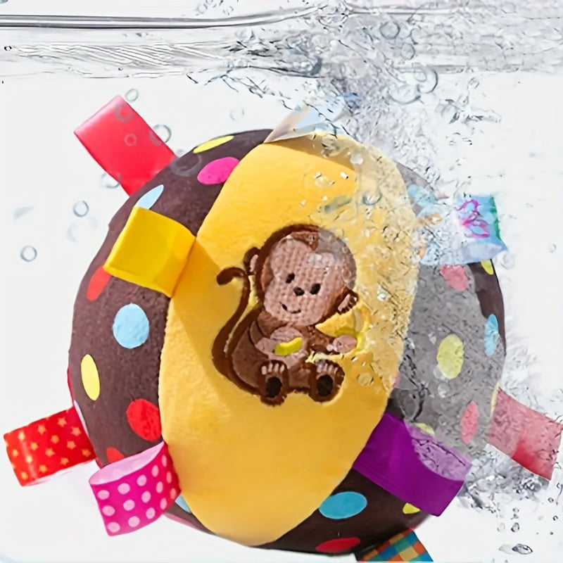 Pelota de peluche con sonajero para ejercicio de agarre y juego visual adecuado para regalos navideños