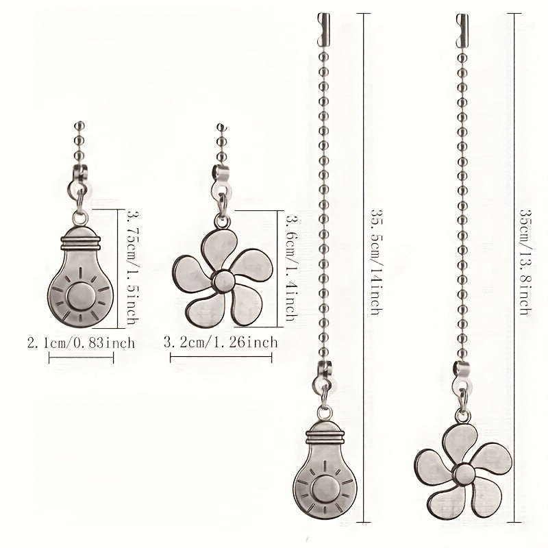 Набор из 2 антикварных металлических накладок в ретро-стиле с вентилятором и зиппером для лампочки, украшенными декоративными листьями и ламповыми украшениями, батарейки не требуются для удлинителя потолочного вентилятора.