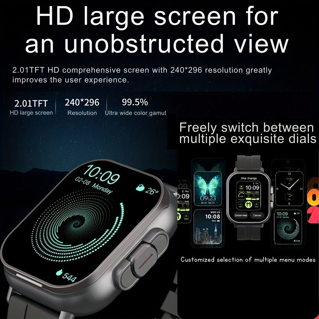2-in-1 Smart Watch with Wireless Earbuds 5.11cm Touch Screen Pedometer Multi-Sport