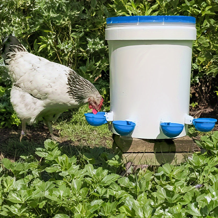 Large Blue Automatic Poultry Waterer Kit for Ducks Geese Turkeys and Rabbits
