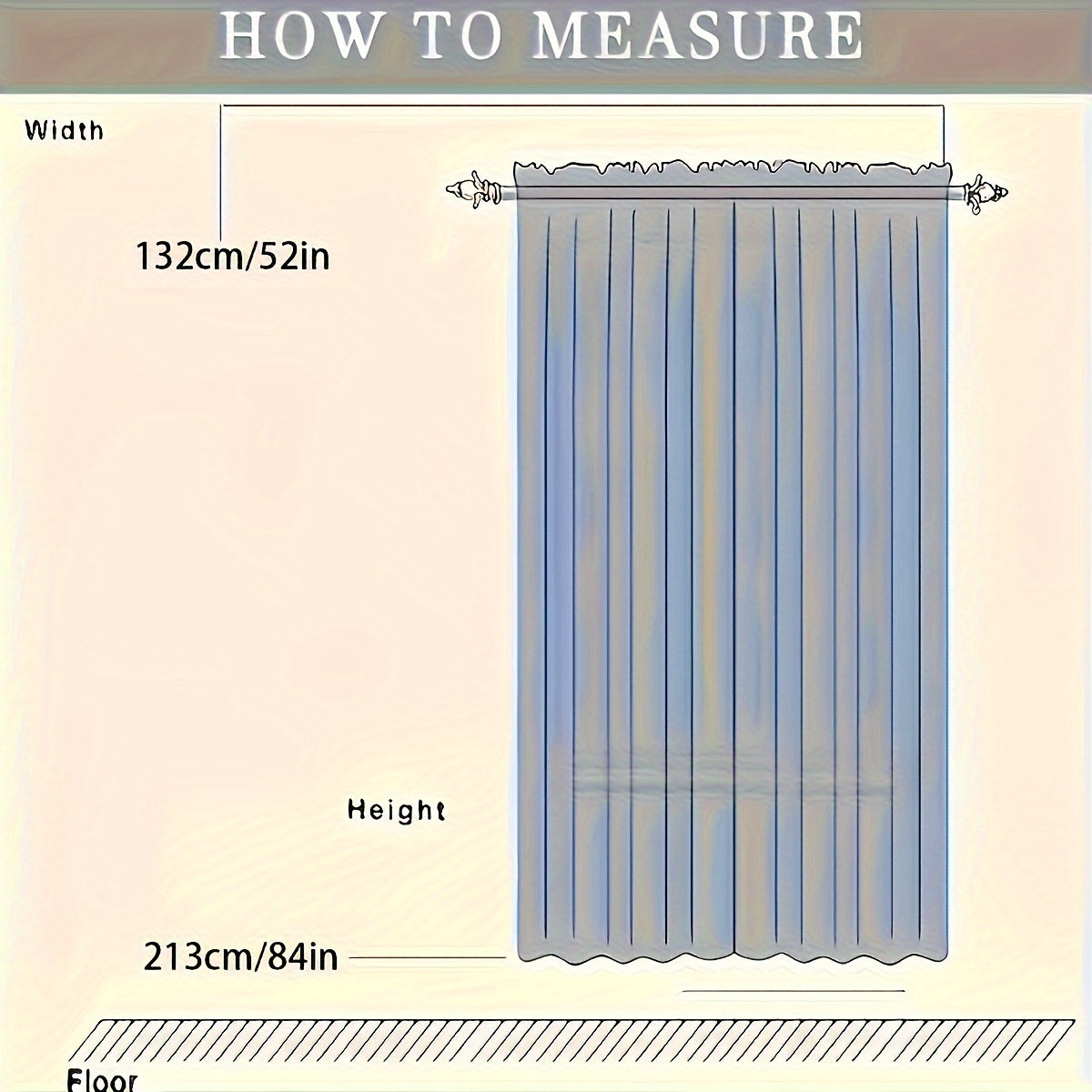 Embroidered Double Layer Curtain 132x213 cm for Living Room Bedroom