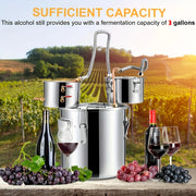 Stainless Steel Alcohol Still with Copper Tube 11.36L Home Brewing Kit for Whiskey Wine Brandy