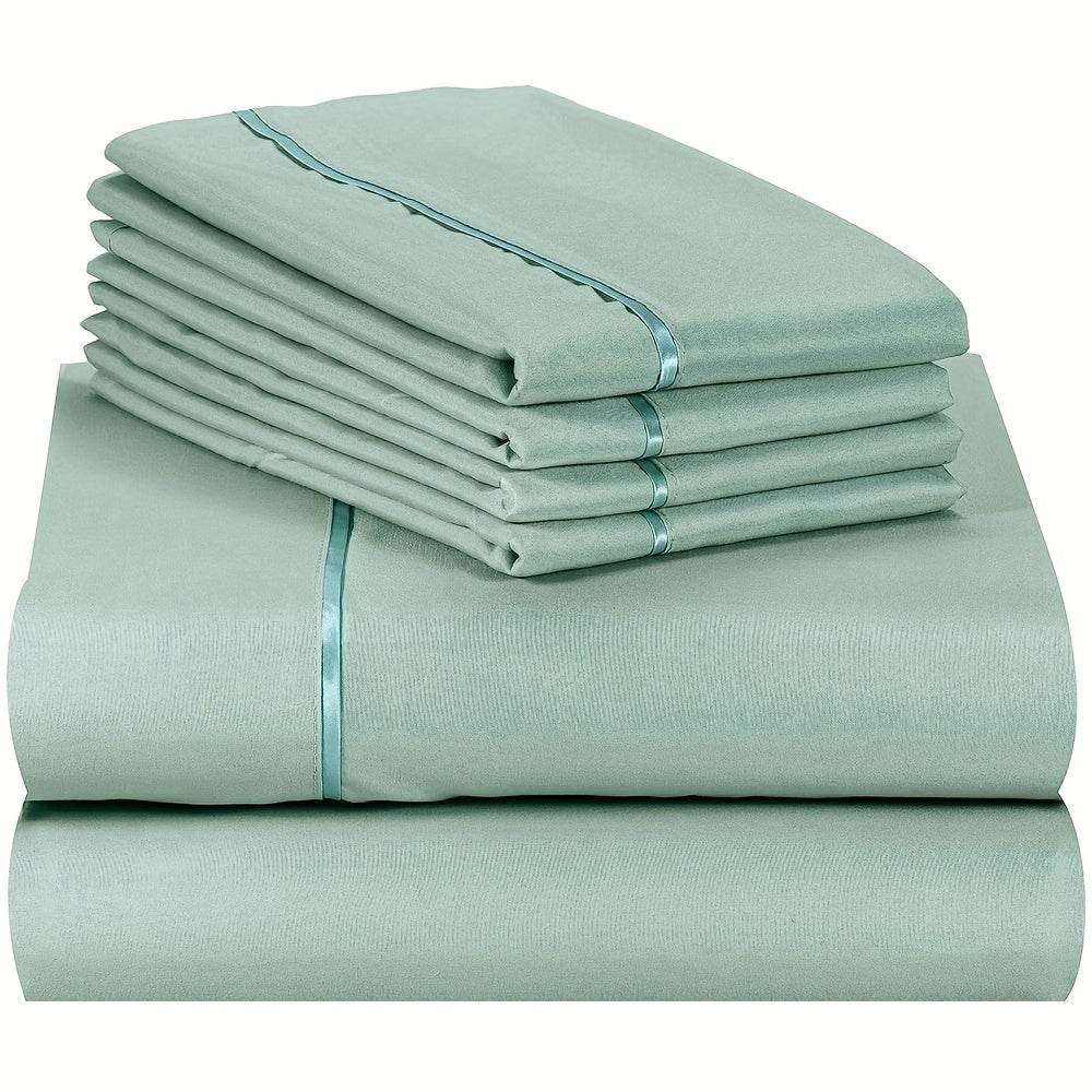 Luxury Fitted Sheet Set with Wrinkle and Stain Resistant Deep Pocket Bedding for Bedroom or Hotel