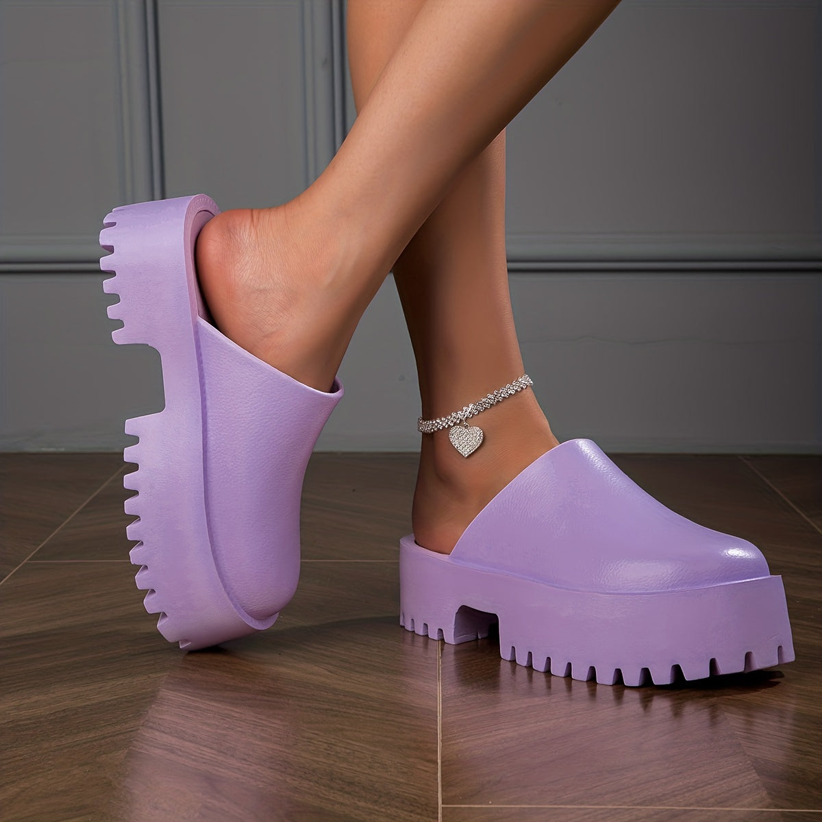 Women's Solid Color Cushioned Slip-On Platform Sandals Summer Slides