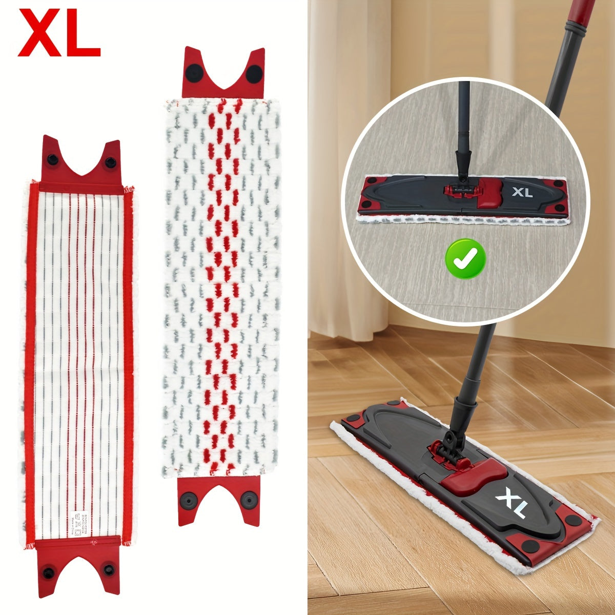 Extra Large Microfiber Mop Heads Pack Reusable Washable Floor Cleaning Pads