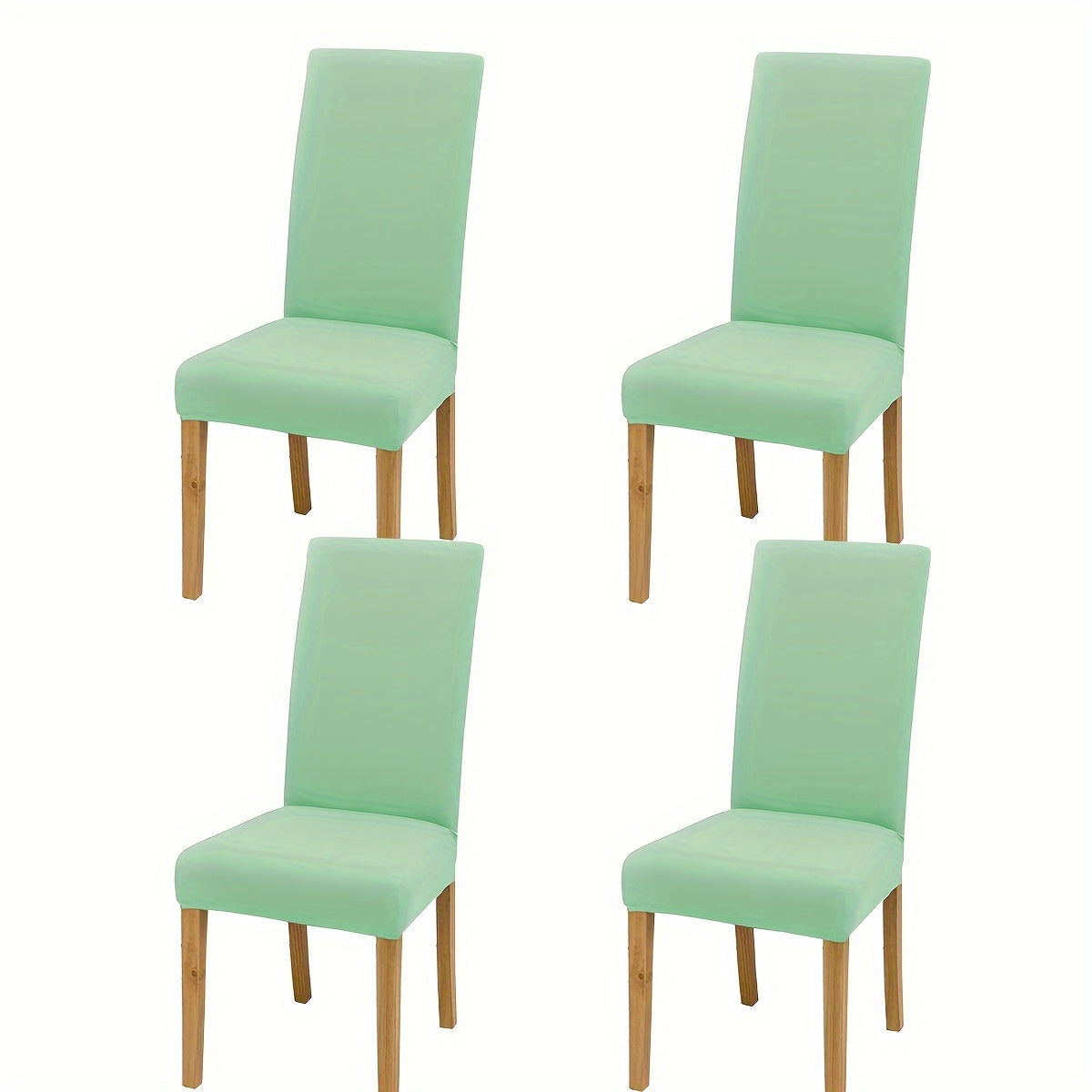 4/6pcs Water-Resistant Polyester Spandex Chair Covers with Elastic Band for Living Room