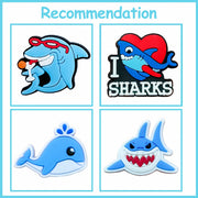 12 pcs Cute Shark PVC Charm Set Detachable Accessories for Kids and Teens