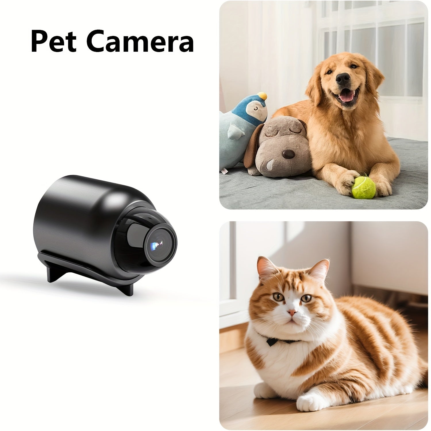 Mini cámara WiFi para mascotas y niños, vigilancia de seguridad en 480p, hogar inteligente