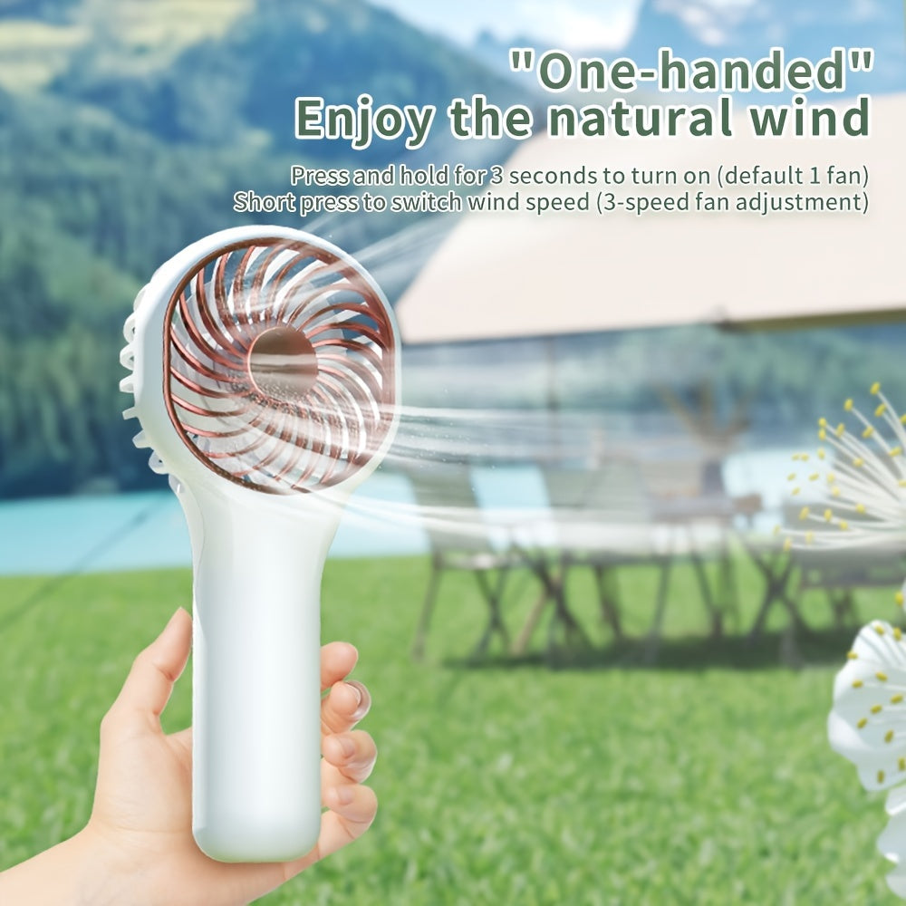 Portable Handheld Fan for Girls and Kids USB Rechargeable Quiet High-Speed