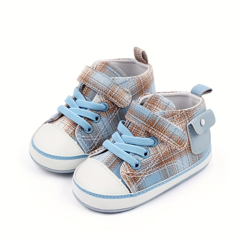Infant Canvas Shoes with Star Design Non-Slip Lightweight Fabric Toddler Crib Shoes
