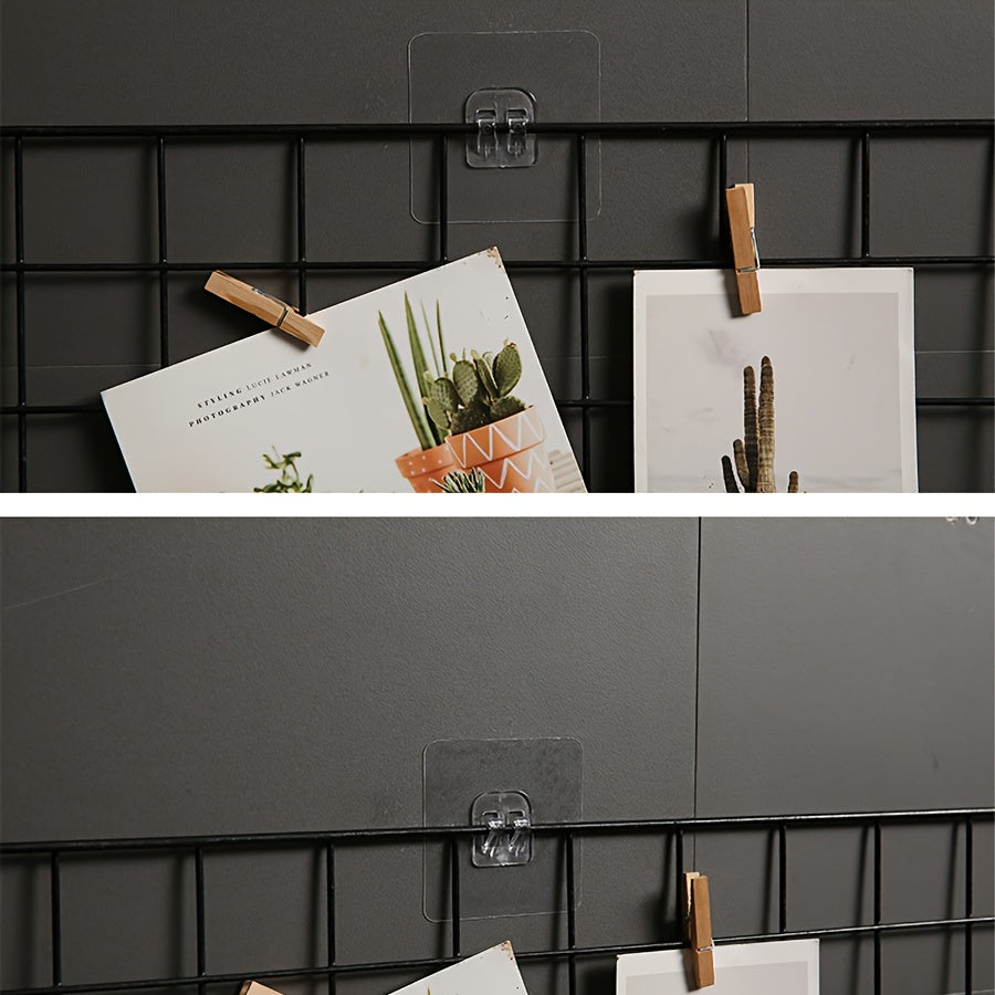 Juego de 10 ganchos adhesivos transparentes para estantes de cocina y baño