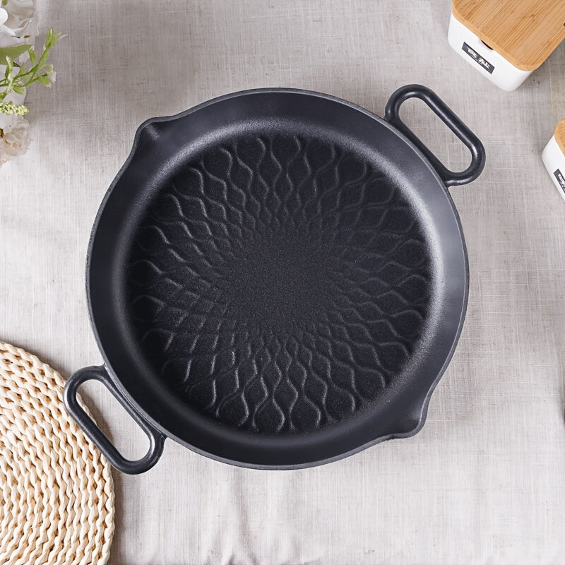 Enamel Cast Iron Skillet 32cm Non-Stick Pan for Eggs Steak Kitchen Use
