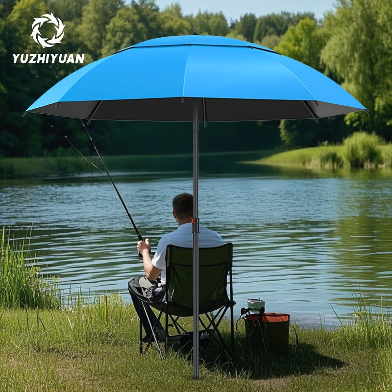 Fishing Umbrella Portable Durable with Fixed Ground Plug for Multiple Terrains Blue