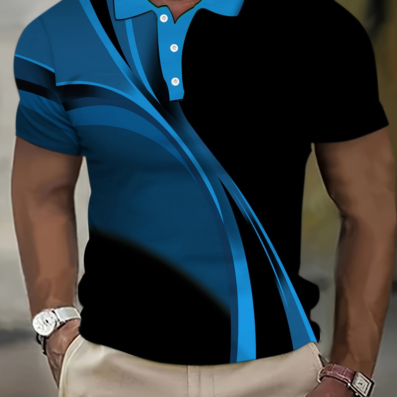 Men's Plus Size 3D Stripes Graphic Print T-Shirt Summer Casual Polyester