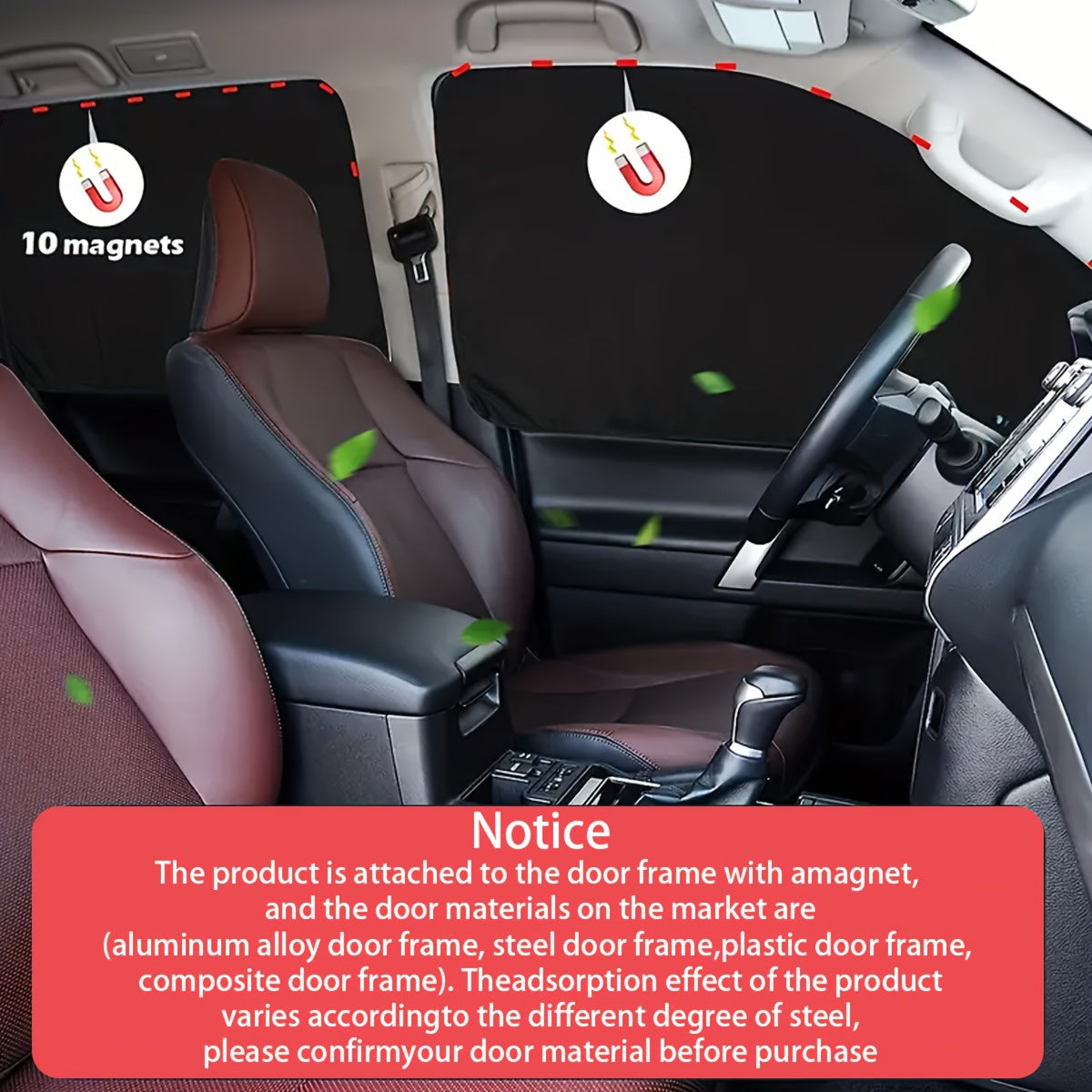 4-Piece Magnetic UV Protection Sunshade Set for Vehicle Side Windows