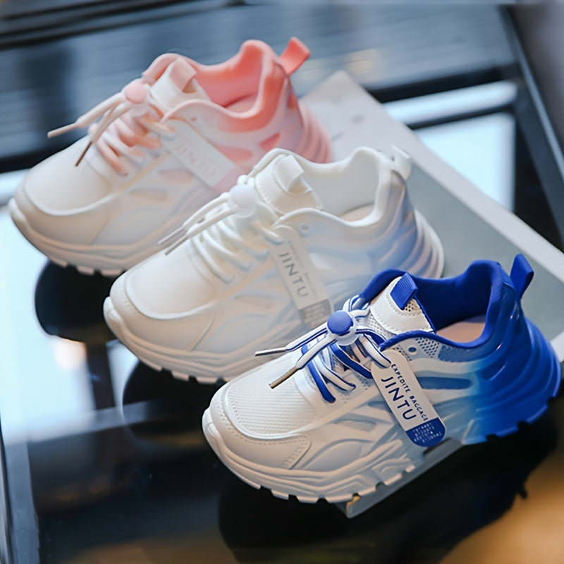 Girls Gradient Color Chunky Sneakers Breathable Non-Slip Casual Shoes