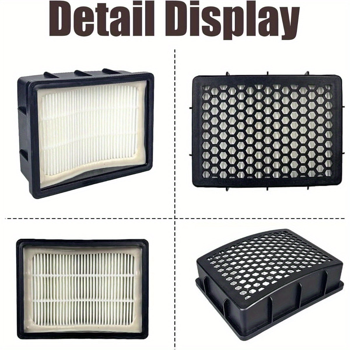 Reusable HEPA Filter for Vacuum Cleaners Honeycomb Pattern Compatible with Multiple Models