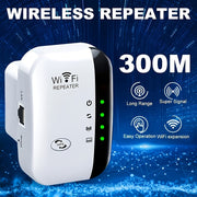 WiFi Range Extender 300M Long Range Booster 2.4GHz Ethernet Port Easy Setup